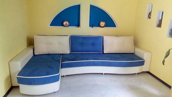 угловой диван синий